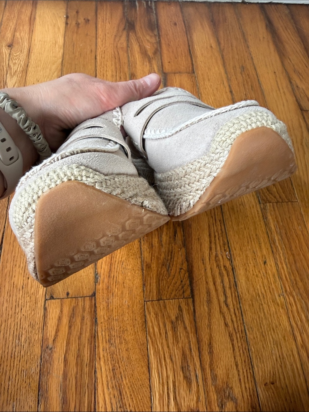 Dolce Vita Cream Suede Espadrille Platform Loafers 7.5 - Picture 3 of 8